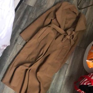 Faux Suede Trench Coat